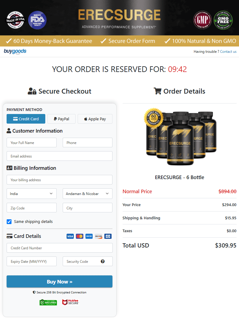 erecsurge secure checkout